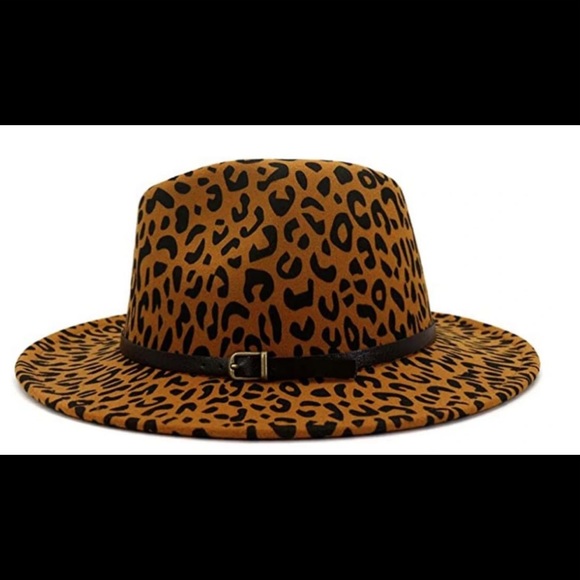 Leopard Khaki Fedora (unisex) - Picture 2 of 5